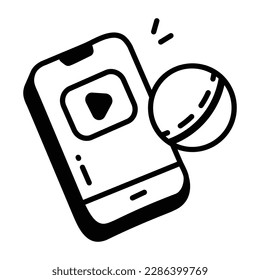 Cricket app hand drawn icon vector 