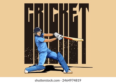 cricket athlete player illustration design vector