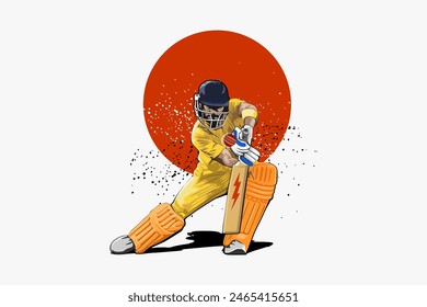 cricket athlete player illustration design vector