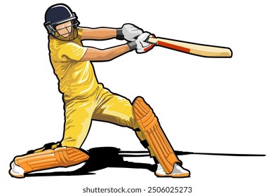 cricket athlete player illustration design vector art	