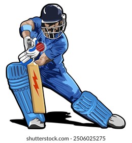 cricket athlete player illustration design vector art	