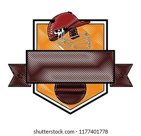 Cricket badge emblem scribble