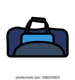 Icono de la bolsa de cricket. Contorno de negrita editable con diseño de relleno de color. Ilustración vectorial.