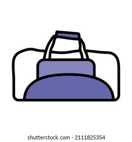 Cricket Bag Icon. Editable Bold Outline With Color Fill Design. Vector Illustration.