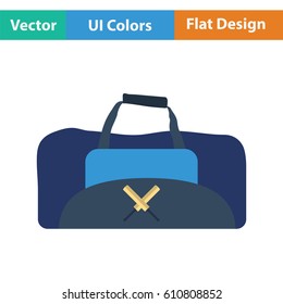Cricket bag icon. Flat design. Vector illustration.
