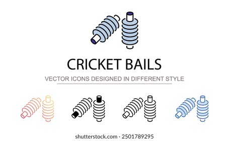 Cricket Bails icon design with white background stock illustration