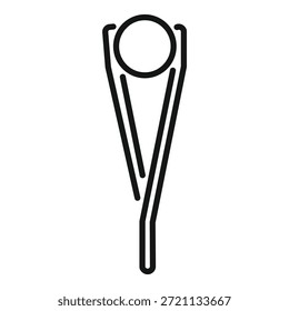 Icono de las pelotas de críquet en estilo de contorno que representa el momento en que una pelota golpea, rompiendo el palo y señalando una salida
