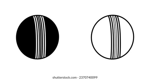 cricket ball black outline icon sports design template vector illustration