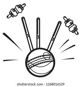 Cricket Ball - Bowled Action - Illustration as EPS 10 File.