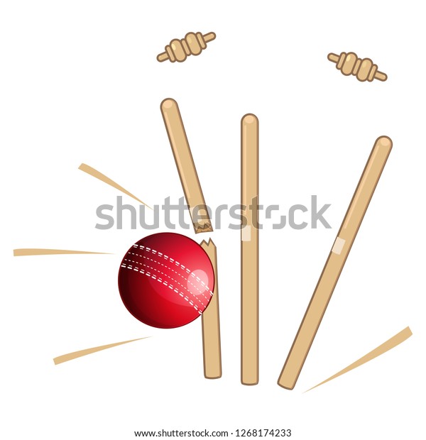 Cricket Ball Bowled Action Illustration Eps Stock Vector (Royalty Free) 1268174233 Shutterstock