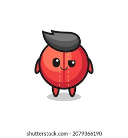 cricket ball cartoon with an arrogant expression , cute style design for t shirt, sticker, logo element