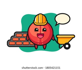 Cricket ball cartoon a builder