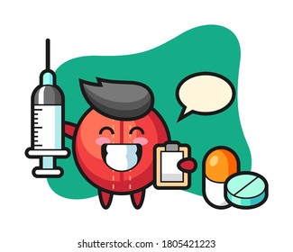 Cricket ball cartoon as a doctor