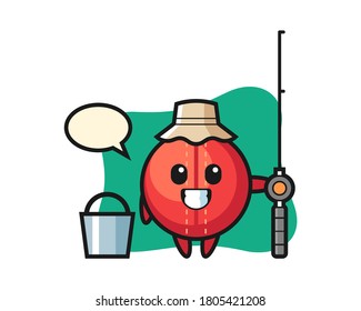 Cricket ball cartoon fisherman
