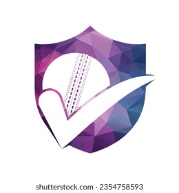 Cricket ball check vector logo design.	
