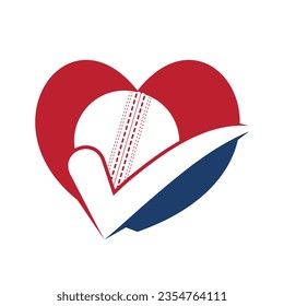 Diseño del logo vectorial de la verificación de la bola de cricket.	
