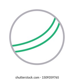 Cricket ball colour line vector icon