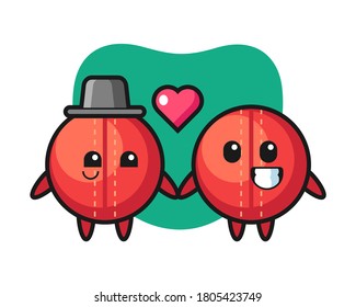 Cricket ball couple cartoon in love