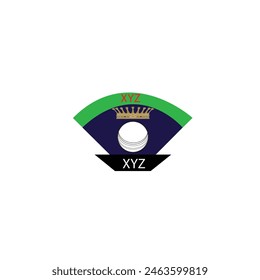 Cricketball mit Kronen-Logo-Design