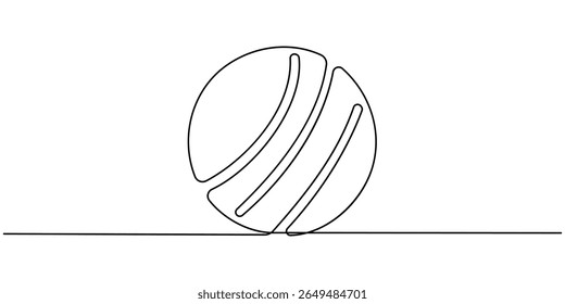 Cricket ball Drawing, Cricket Ball One Line Drawing: Continuous Hand Drawn Sport Theme Object. professional cricket bat continuous single one line drawing art vector design, Single continuous line
