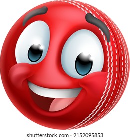 A cricket ball emoticon cartoon face icon
