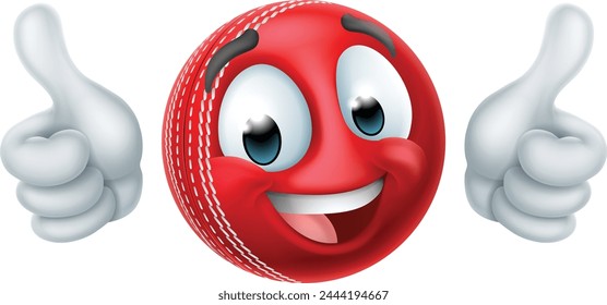 A cricket ball emoticon emoji cartoon face icon