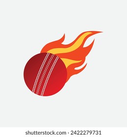 A Cricket Ball with flames 