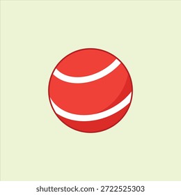 Ilustração de desenho animado de design plano de bola de críquete