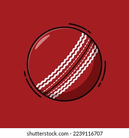 Cricket ball flat design. Cricket ball vector simple design