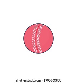 cricket ball Flat Icon Isolated On White Background 