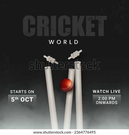 Cricket ball hitting wicket stumps knocking bails out against dark background