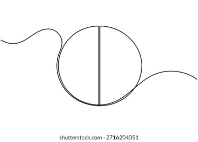 Icono de pelota de cricket continuo una línea dibujando equipos deportivos sobre fondo blanco minimalista arte único moderno y limpio símbolo contorno Ilustración vectorial