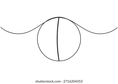 Icono de pelota de cricket continuo una línea dibujando equipos deportivos sobre fondo blanco minimalista arte único moderno y limpio símbolo contorno Ilustración vectorial