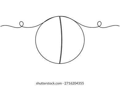 Icono de pelota de cricket continuo una línea dibujando equipos deportivos sobre fondo blanco minimalista arte único moderno y limpio símbolo contorno Ilustración vectorial