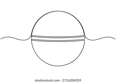 Icono de pelota de cricket continuo una línea dibujando equipos deportivos sobre fondo blanco minimalista arte único moderno y limpio símbolo contorno Ilustración vectorial