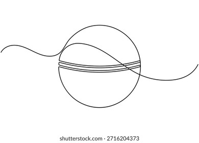 Icono de pelota de cricket continuo una línea dibujando equipos deportivos sobre fondo blanco minimalista arte único moderno y limpio símbolo contorno Ilustración vectorial
