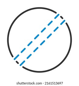 Cricket Ball Icon. Editable Bold Outline With Color Fill Design. Vector Illustration.