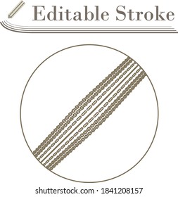 Cricket Ball Icon. Editable Stroke Simple Design. Vector Illustration.
