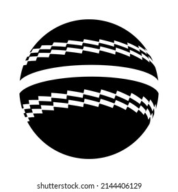 Icono de bola de cricket, elemento de equipo diseño de cierre, ilustración vectorial de objeto deportivo.