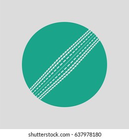 Cricket ball icon. Gray background with green. Vector illustration.