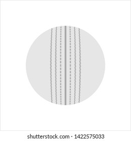 Icono de bola de cricket, ilustración artística del vector de bolas de cuero