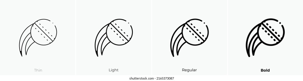 cricket ball icon. Linear style sign isolated on white background. Vector illustration.