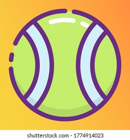 Cricket ball icon in modern flat style, hard ball