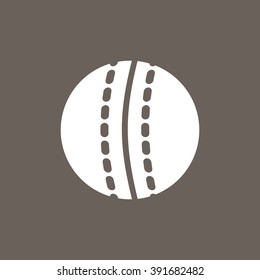 Cricket Ball Icon on Dark Gray Color. Eps-10. 