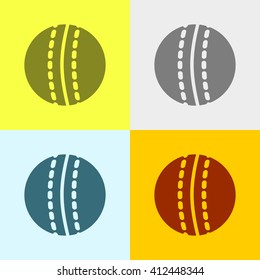 Cricket Ball Icon on Four Different Backgrounds. Eps-10.