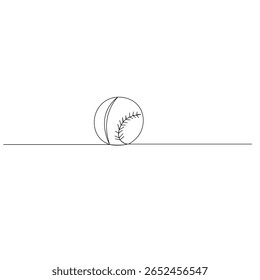 Icono de pelota de cricket Ilustración vectorial de esquema de dibujo de arte de una sola línea 