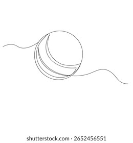 Icono de pelota de cricket Ilustración vectorial de esquema de dibujo de arte de una sola línea 