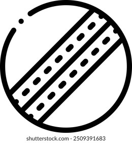 cricket ball icon. Thin Linear Style Design Isolated On White Background