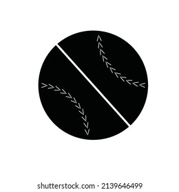 cricket ball icon vector illustration black white design pattern round sports tournament transparent detail lines graphic