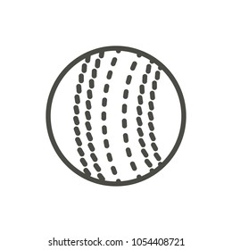 Cricket ball icon vector. Line cricket symbol. Trendy flat outline ui sign design. Thin linear graphic pictogram for web site, mobile application. Logo illustration. Eps10.